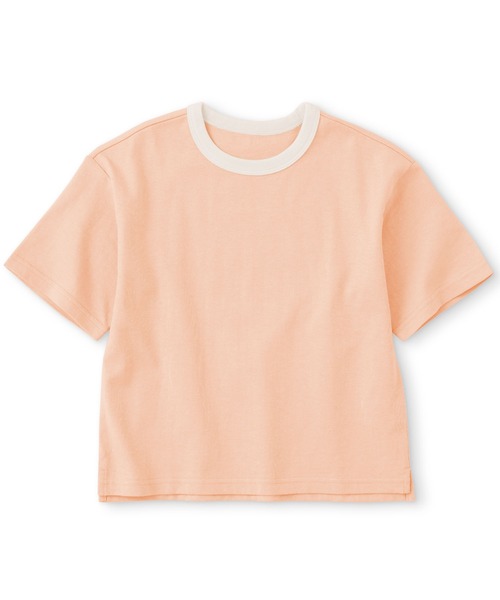 無印良品（ムジルシリョウヒン）の「キッズ 太番手クルーネック五分袖Ｔシャツ（Tシャツ/カットソー・キッズ・キナリ/カーキ系/ブラウン/レッド系/ライトオレンジ系/ライトオレンジ系1/ライトグリーン系/ネイビー系/チャコールグレー・110/120/130/140/150）」の8枚目の写真