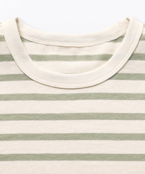 無印良品（ムジルシリョウヒン）の「キッズ 太番手クルーネック五分袖Ｔシャツ（Tシャツ/カットソー・キッズ・キナリ/カーキ系/ブラウン/レッド系/ライトオレンジ系/ライトオレンジ系1/ライトグリーン系/ネイビー系/チャコールグレー・110/120/130/140/150）」の14枚目の写真