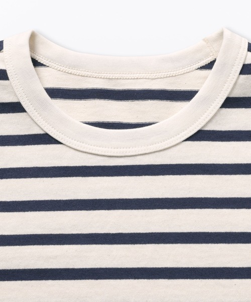 無印良品（ムジルシリョウヒン）の「キッズ 太番手クルーネック五分袖Ｔシャツ（Tシャツ/カットソー・キッズ・キナリ/カーキ系/ブラウン/レッド系/ライトオレンジ系/ライトオレンジ系1/ライトグリーン系/ネイビー系/チャコールグレー・110/120/130/140/150）」の10枚目の写真