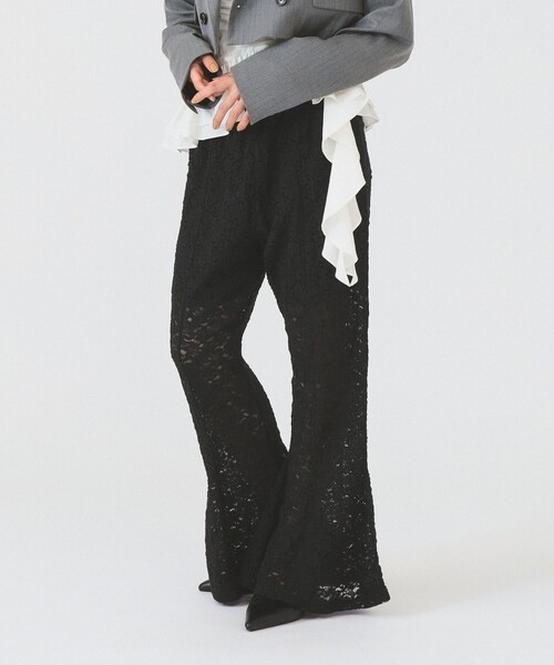 Ray BEAMS(レイビームス)の「レース シアー フレア パンツ(その他パンツ・レディース・ブラック/ホワイト・ONE SIZE)」の2枚目の写真
