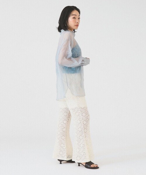Ray BEAMS(レイビームス)の「レース シアー フレア パンツ(その他パンツ・レディース・ブラック/ホワイト・ONE SIZE)」の5枚目の写真
