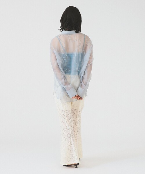 Ray BEAMS(レイビームス)の「レース シアー フレア パンツ(その他パンツ・レディース・ブラック/ホワイト・ONE SIZE)」の6枚目の写真