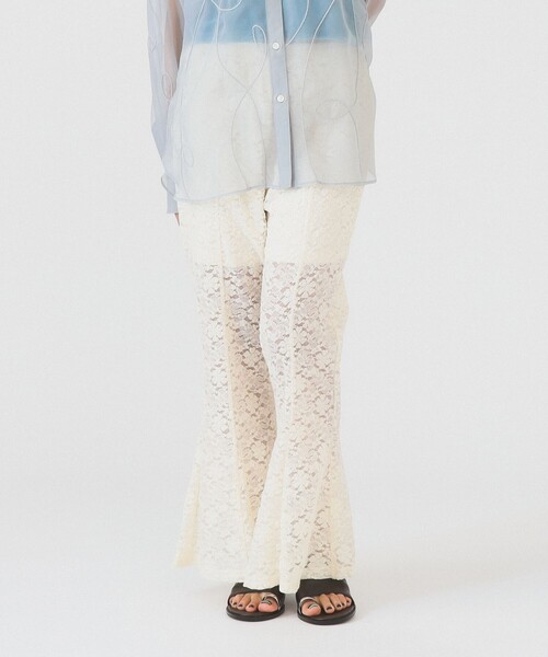 Ray BEAMS(レイビームス)の「レース シアー フレア パンツ(その他パンツ・レディース・ブラック/ホワイト・ONE SIZE)」の7枚目の写真