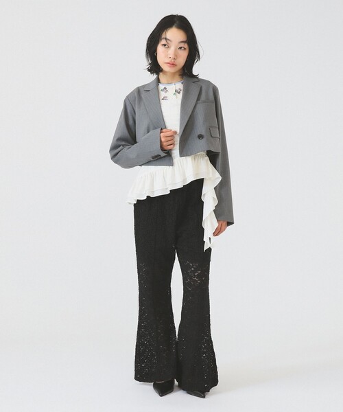 Ray BEAMS(レイビームス)の「レース シアー フレア パンツ(その他パンツ・レディース・ブラック/ホワイト・ONE SIZE)」の8枚目の写真