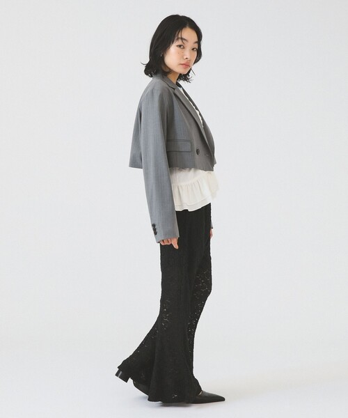 Ray BEAMS(レイビームス)の「レース シアー フレア パンツ(その他パンツ・レディース・ブラック/ホワイト・ONE SIZE)」の9枚目の写真