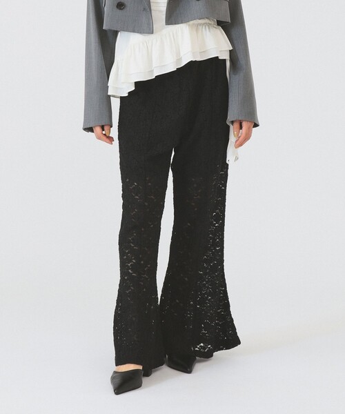 Ray BEAMS(レイビームス)の「レース シアー フレア パンツ(その他パンツ・レディース・ブラック/ホワイト・ONE SIZE)」の11枚目の写真