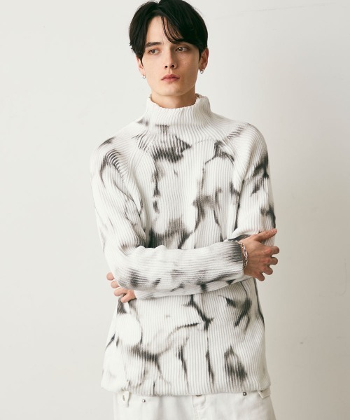 Shoowtime(ショウタイム)の「Marble Pattern Knit Top / マーブルパターンニットトップス(ニット/セーター・メンズ・ホワイト系/ブラック系・X-LARGE/LARGE/MEDIUM)」の19枚目の写真