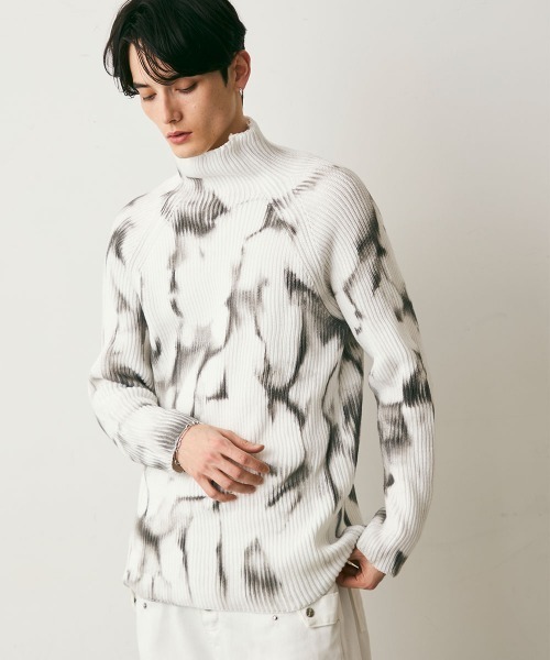 Shoowtime(ショウタイム)の「Marble Pattern Knit Top / マーブルパターンニットトップス(ニット/セーター・メンズ・ホワイト系/ブラック系・X-LARGE/LARGE/MEDIUM)」の20枚目の写真
