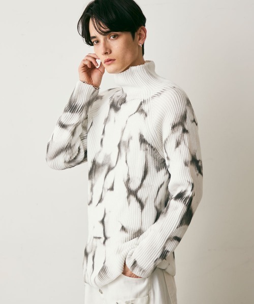 Shoowtime(ショウタイム)の「Marble Pattern Knit Top / マーブルパターンニットトップス(ニット/セーター・メンズ・ホワイト系/ブラック系・X-LARGE/LARGE/MEDIUM)」の21枚目の写真