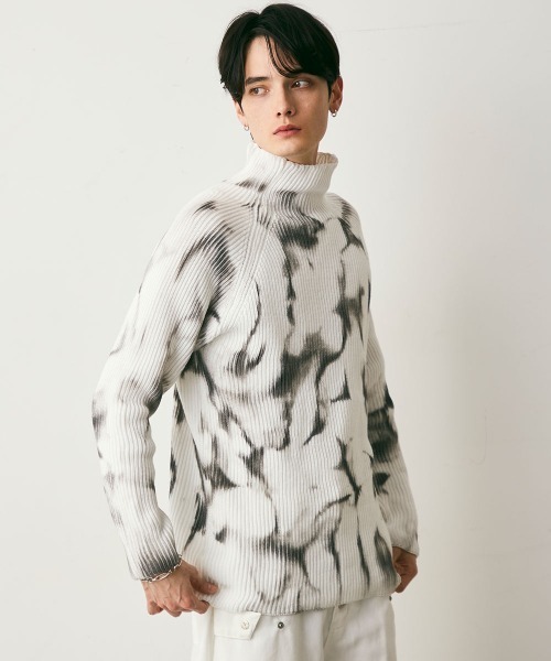 Shoowtime(ショウタイム)の「Marble Pattern Knit Top / マーブルパターンニットトップス(ニット/セーター・メンズ・ホワイト系/ブラック系・X-LARGE/LARGE/MEDIUM)」の22枚目の写真