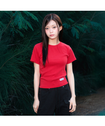 Essential Rose Label T-Shirt [Red]
