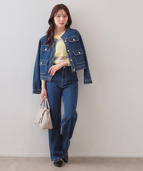 index（インデックス）の「ランダムボーダーケーブルニット【洗濯機OK/坑ピル】（ニット/セーター・レディース・ホワイト系5/ライトイエロー系3/ネイビー系2・38/40/36/42）」の17枚目の写真