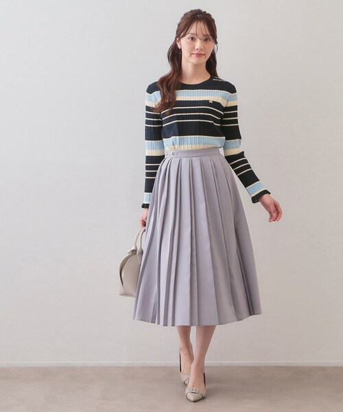 index（インデックス）の「ランダムボーダーケーブルニット【洗濯機OK/坑ピル】（ニット/セーター・レディース・ホワイト系5/ライトイエロー系3/ネイビー系2・38/40/36/42）」の14枚目の写真