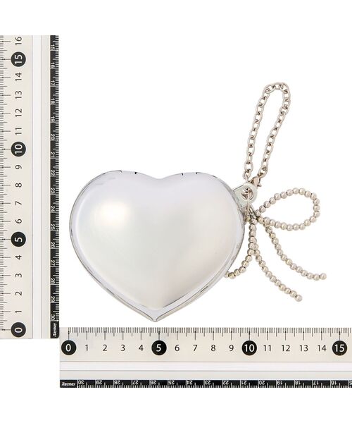 Francfranc(フランフラン)の「バッグチャームエコバッグ ハードタイプ ハート シルバー 折りたたみ エコバッグ 買い物 サブバッグ 収納チャーム付き コンパクト 撥水(トートバッグ・レディース・シルバー・FREE)」の12枚目の写真