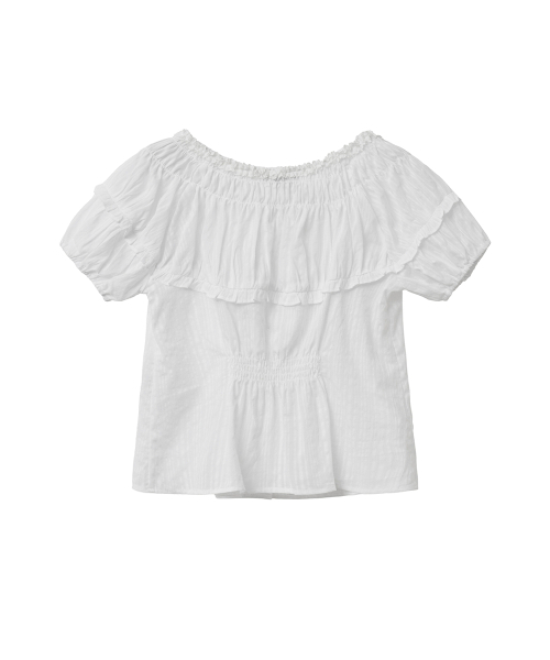 UUUUP（ユープ）の「フリルストライプブラウス - ホワイト（シャツ/ブラウス・レディース・その他・MEDIUM/SMALL）」の3枚目の写真