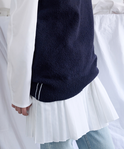 LEVAR(レバー)の「Boucle Knit Vest - Classic Navy(ニット/セーター・レディース・その他・FREE)」の3枚目の写真