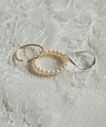 3PCS フレッシュ ウォーター パール メタル セット リング