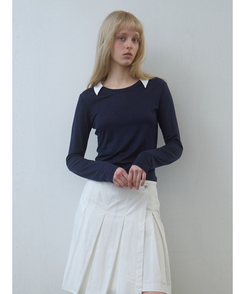 Colar Jersey Top — джерси‑топ с воротником, цвет Navy