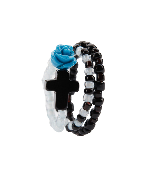 LUVISTRUE（ラヴイズトゥルー）の「EL CROSS ROSE LAYERED RING(BLUE)（リング・レディース・その他・FREE）」の3枚目の写真