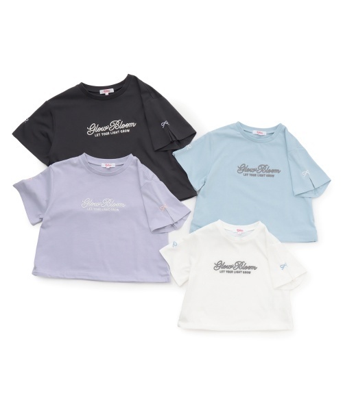 PINK-latte(ピンクラテ)の「裾ドロストりぼんタック半袖Tシャツ(Tシャツ/カットソー・キッズ・サックスブルー/ラベンダー/チャコール/オフホワイト・160cm/150cm/120cm/140cm/130cm)」の12枚目の写真