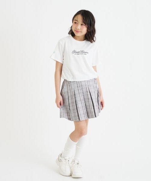 PINK-latte(ピンクラテ)の「裾ドロストりぼんタック半袖Tシャツ(Tシャツ/カットソー・キッズ・サックスブルー/ラベンダー/チャコール/オフホワイト・160cm/150cm/120cm/140cm/130cm)」の17枚目の写真