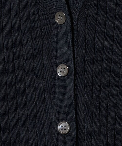 SLOANE（スローン）の「【別注】＜SLOANE＞リブ Vネック カーディガン（カーディガン/ボレロ・レディース・ネイビー/ベージュ・1）」の6枚目の写真