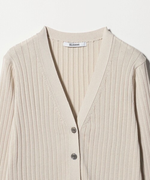SLOANE（スローン）の「【別注】＜SLOANE＞リブ Vネック カーディガン（カーディガン/ボレロ・レディース・ネイビー/ベージュ・1）」の8枚目の写真