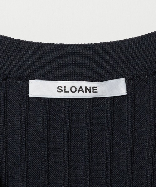 SLOANE（スローン）の「【別注】＜SLOANE＞リブ Vネック カーディガン（カーディガン/ボレロ・レディース・ネイビー/ベージュ・1）」の10枚目の写真