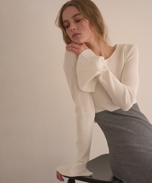 MIELI INVARIANT(ミエリインヴァリアント)の「Peplum Cuffs Marin Dress(ワンピース・レディース・ホワイト系その他/ブラック系その他・FREE)」の15枚目の写真