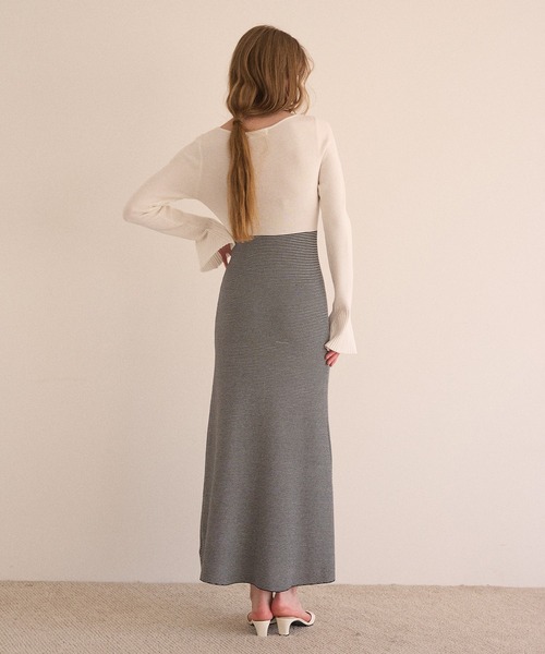 MIELI INVARIANT(ミエリインヴァリアント)の「Peplum Cuffs Marin Dress(ワンピース・レディース・ホワイト系その他/ブラック系その他・FREE)」の10枚目の写真