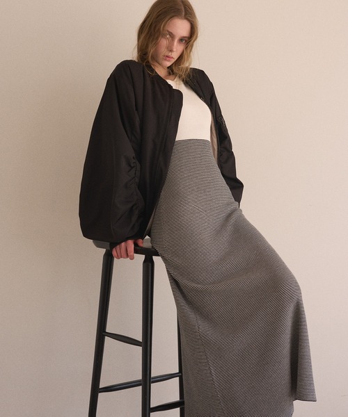 MIELI INVARIANT(ミエリインヴァリアント)の「Peplum Cuffs Marin Dress(ワンピース・レディース・ホワイト系その他/ブラック系その他・FREE)」の8枚目の写真