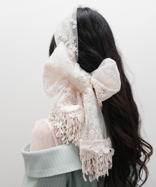 axes femme（アクシーズファム）の「ローズフラワーレースストール（マフラー・レディース・キナリ・FREE）」の4枚目の写真