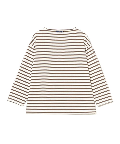 SAINT JAMES(セントジェームス)の「SAINT JAMES / MORLAIX LOOSE ボーダー ボートネック Tシャツ(Tシャツ/カットソー・メンズ・グレー/ブラウン・4/6/5)」の2枚目の写真