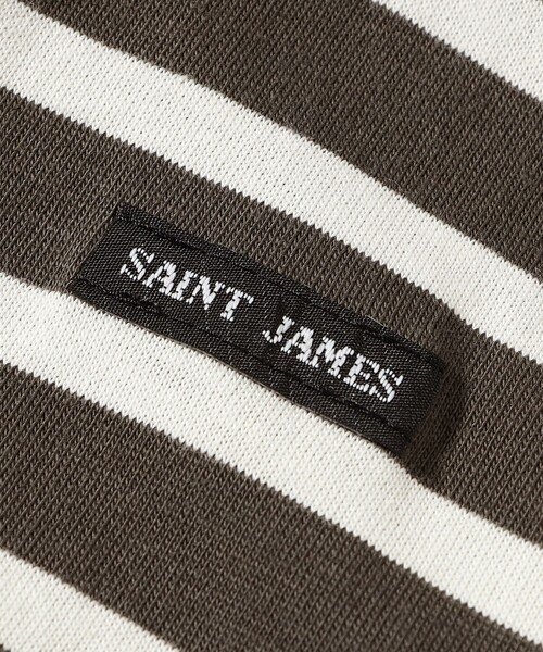 SAINT JAMES(セントジェームス)の「SAINT JAMES / MORLAIX LOOSE ボーダー ボートネック Tシャツ(Tシャツ/カットソー・メンズ・グレー/ブラウン・4/6/5)」の7枚目の写真