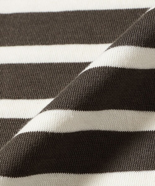 SAINT JAMES(セントジェームス)の「SAINT JAMES / MORLAIX LOOSE ボーダー ボートネック Tシャツ(Tシャツ/カットソー・メンズ・グレー/ブラウン・4/6/5)」の8枚目の写真