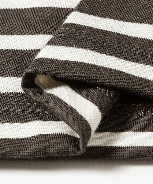 SAINT JAMES(セントジェームス)の「SAINT JAMES / MORLAIX LOOSE ボーダー ボートネック Tシャツ(Tシャツ/カットソー・メンズ・グレー/ブラウン・4/6/5)」の9枚目の写真