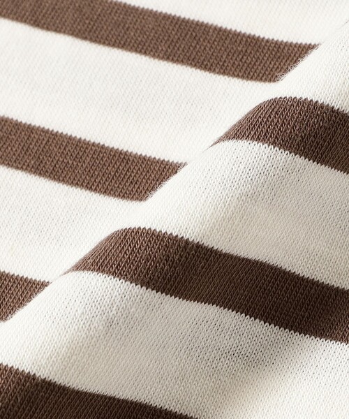 SAINT JAMES（セントジェームス）の「SAINT JAMES / MORLAIX LOOSE ボーダー ボートネック Tシャツ（Tシャツ/カットソー・メンズ・グレー/ブラウン・4/6/5）」の4枚目の写真