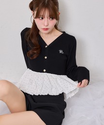 one after another NICE CLAUP | ロゴ刺繍バルーンカーディガン(ニット/セーター)