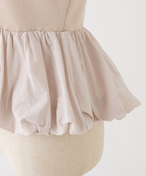 one after another NICE CLAUP（ワンアフターアナザーナイスクラップ）の「ロゴ刺繍バルーンカーディガン（ニット/セーター・レディース・ピンク/グレー/ブラック・FREE）」の5枚目の写真