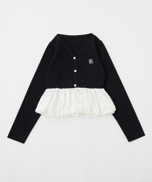 one after another NICE CLAUP（ワンアフターアナザーナイスクラップ）の「ロゴ刺繍バルーンカーディガン（ニット/セーター・レディース・ピンク/グレー/ブラック・FREE）」の19枚目の写真