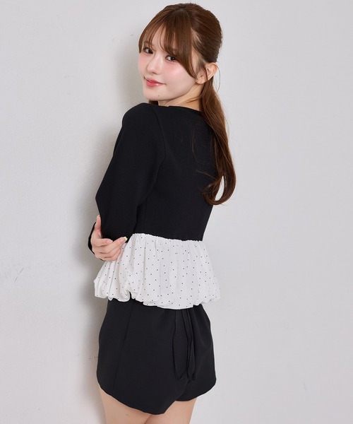 one after another NICE CLAUP（ワンアフターアナザーナイスクラップ）の「ロゴ刺繍バルーンカーディガン（ニット/セーター・レディース・ピンク/グレー/ブラック・FREE）」の13枚目の写真