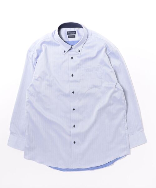 TOKYO SHIRTS(トウキョウシャツ)の「【超形態安定】形態安定ノンアイロン ドゥエボットーニ 長袖ビジネスワイシャツ(大きいサイズ・長いサイズ)(ビジネスシャツ・メンズ・ブルー・首回り41cm-裄丈90cm/首回り45cm-裄丈82cm/首回り45cm-裄丈86cm/首回り45cm-裄丈90cm/首回り39cm-裄丈88cm/首回り42cm-裄丈90cm/首回り43cm-裄丈90cm/首回り47cm-裄丈86cm/首回り47cm-裄丈90cm)」の6枚目の写真