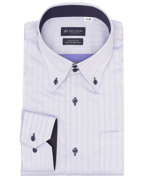 TOKYO SHIRTS(トウキョウシャツ)の「【超形態安定】形態安定ノンアイロン ドゥエボットーニ 長袖ビジネスワイシャツ(大きいサイズ・長いサイズ)(ビジネスシャツ・メンズ・ブルー・首回り41cm-裄丈90cm/首回り45cm-裄丈82cm/首回り45cm-裄丈86cm/首回り45cm-裄丈90cm/首回り39cm-裄丈88cm/首回り42cm-裄丈90cm/首回り43cm-裄丈90cm/首回り47cm-裄丈86cm/首回り47cm-裄丈90cm)」の1枚目の写真