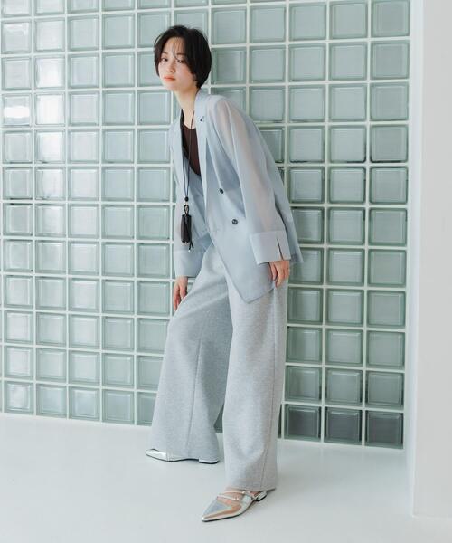 SENSE OF PLACE by URBAN RESEARCH（センスオブプレイスバイアーバンリサーチ）の「シアーテーラードジャケット（その他アウター・レディース・ライトブルー/ベージュ系その他/ブラウン・ONE）」の6枚目の写真