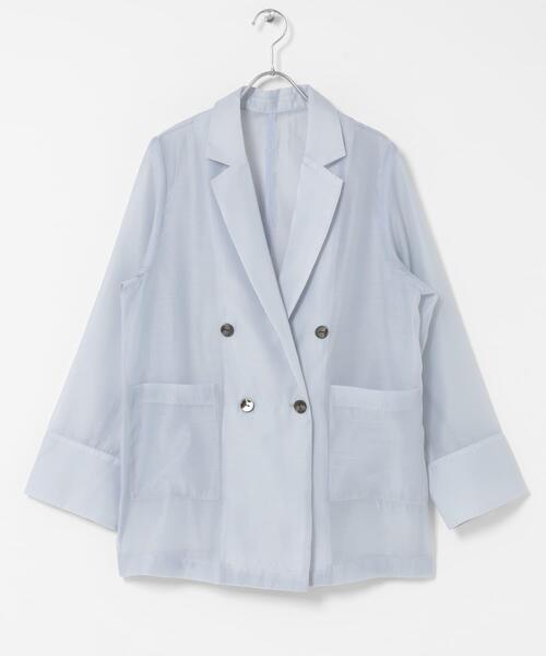 SENSE OF PLACE by URBAN RESEARCH（センスオブプレイスバイアーバンリサーチ）の「シアーテーラードジャケット（その他アウター・レディース・ライトブルー/ベージュ系その他/ブラウン・ONE）」の10枚目の写真