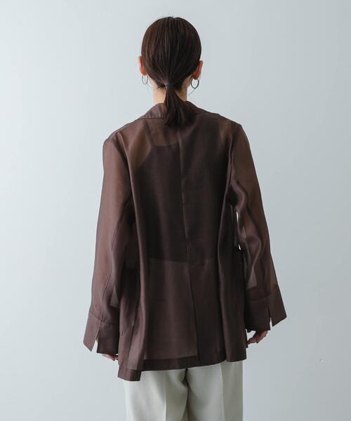 SENSE OF PLACE by URBAN RESEARCH（センスオブプレイスバイアーバンリサーチ）の「シアーテーラードジャケット（その他アウター・レディース・ライトブルー/ベージュ系その他/ブラウン・ONE）」の17枚目の写真