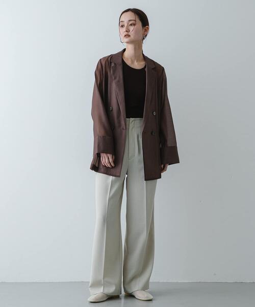 SENSE OF PLACE by URBAN RESEARCH（センスオブプレイスバイアーバンリサーチ）の「シアーテーラードジャケット（その他アウター・レディース・ライトブルー/ベージュ系その他/ブラウン・ONE）」の18枚目の写真