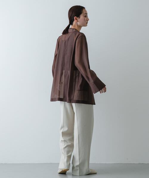 SENSE OF PLACE by URBAN RESEARCH（センスオブプレイスバイアーバンリサーチ）の「シアーテーラードジャケット（その他アウター・レディース・ライトブルー/ベージュ系その他/ブラウン・ONE）」の19枚目の写真