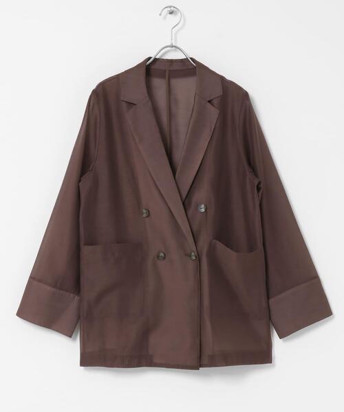 SENSE OF PLACE by URBAN RESEARCH（センスオブプレイスバイアーバンリサーチ）の「シアーテーラードジャケット（その他アウター・レディース・ライトブルー/ベージュ系その他/ブラウン・ONE）」の20枚目の写真