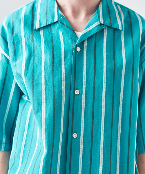 417 EDIFICE（フォーワンセブンエディフィス）の「ノルマンディーリネン S/Sシャツ（シャツ/ブラウス・メンズ・ホワイト/ピンク/ブルー/ブラック/アイボリー/カーキ/ベージュ・SMALL/MEDIUM/LARGE）」の21枚目の写真